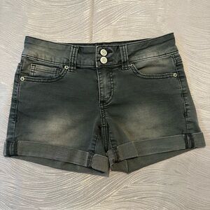 Mudd FLX stretch fade-look gray jean shorts- size 3 Jrs